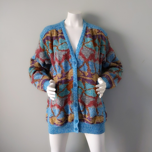 Vintage 70s 🎉HP🎉 Missoni Archival Giraffe Rainbow Oversized Cardigan M L - Picture 2 of 8